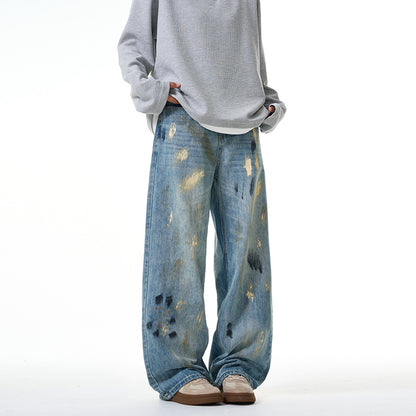 Splashed ink paint on jeans