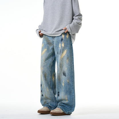 Splashed ink paint on jeans