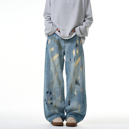 Splashed ink paint on jeans