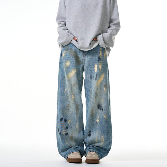 Splashed ink paint on jeans