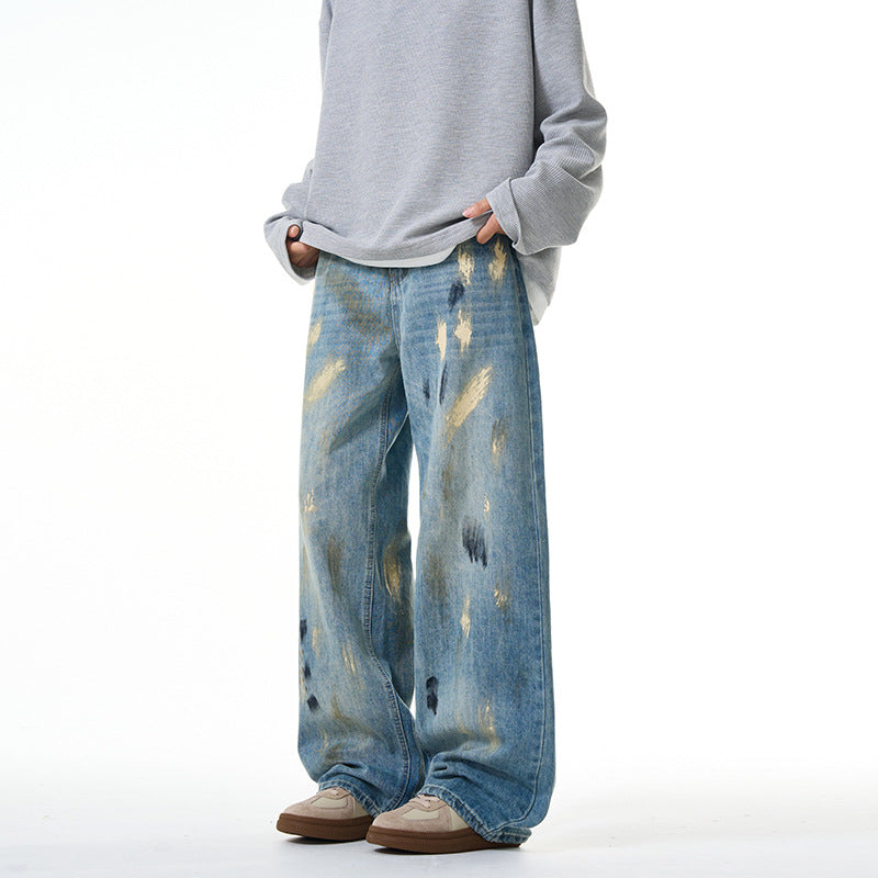 Splashed ink paint on jeans