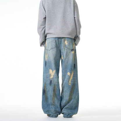 Splashed ink paint on jeans