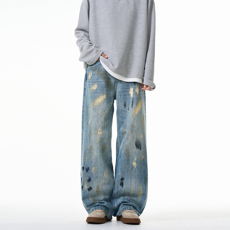 Splashed ink paint on jeans