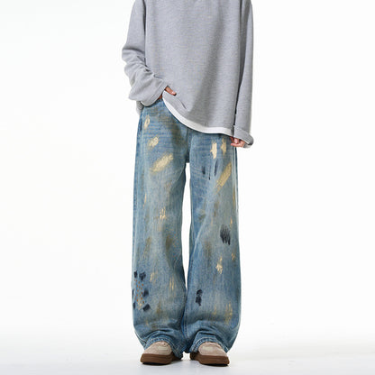 Splashed ink paint on jeans